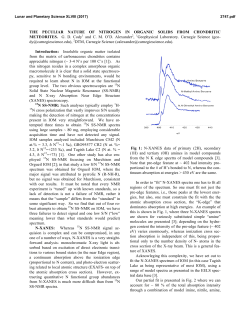 THE PECULIAR NATURE OF NITROGEN IN ORGANIC SOLIDS