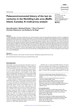 Palaeoenvironmental history of the last 6 centuries in the Nettilling