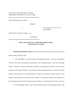 Read Tadodaho Sidney Hill`s declaration