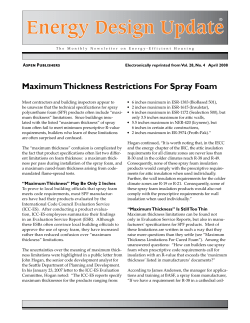 Maximum Thickness Restrictions For Spray Foam