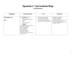 Spanish 2 Curriculum Map