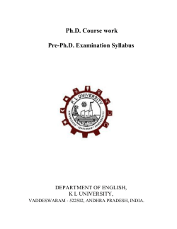 Pre-Ph.D syllabus for Department of English