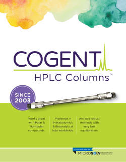 Cogent HPLC Columns Catalog