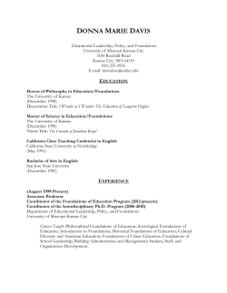 Donna Marie Davis - UMKC School of Educ