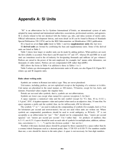 Appendix A: SI Units