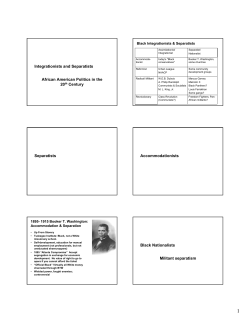 Integrationists and Separatists African American Politics in the 20th