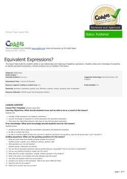 Equivalent Expressions?