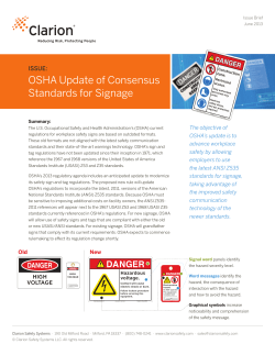 OSHA Update of Consensus Standards for