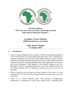 Keynote Address - African Development Bank