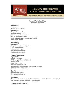 Caramel Apple Hand Pies Makes 6-8 Hand Pies