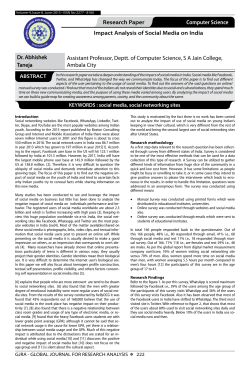 Impact Analysis of Social Media on India