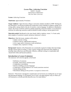 Achieving Concision Judith L. Georges