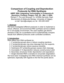 Comparison of Coupling and Deprotection Protocols for RNA