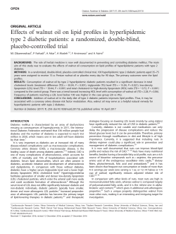 Effects of walnut oil on lipid profiles in hyperlipidemic type 2