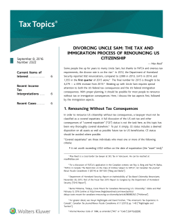DIVORCING UNCLE SAM: THE TAX AND IMMIGRATION