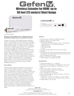 Wireless Extender for HDMI up to 80 feet (25 meters)