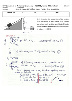 KT&Uuml; Department of Mechanical Engineering &ndash; ME 209 Dynamics