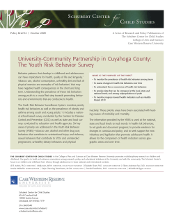 The Youth Risk Behavior Survey - Case Western Reserve University