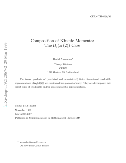 Composition of Kinetic Momenta: The U_q (sl (2)) case