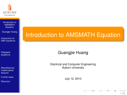 Introduction to AMSMATH Equation