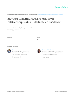 Elevated romantic love and jealousy if relationship status is declared