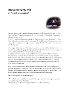 How can I help my child in French Immersion?