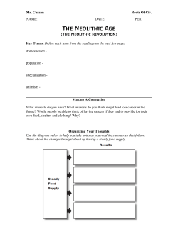 The Neolithic Age - Mr. Curzan`s Classroom