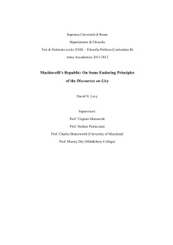 Machiavelli`s Republic: On Some Enduring - Padis