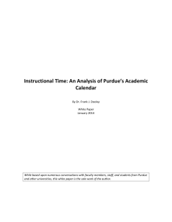 Instructional Time: An Analysis of Purdue`s