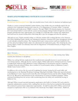 success stories - Maryland Department of Labor, Licensing and
