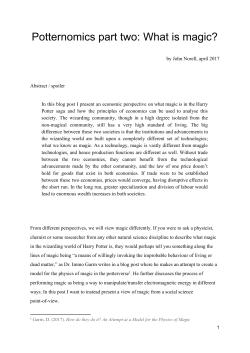 Potternomics part two: What is magic?