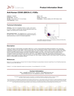 Product Information Sheet Anti-Human CD303 (BDCA-2 )