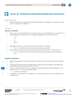 Lesson 10: Writing and Expanding Multiplication