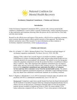 Involuntary Outpatient Commitment &ndash; Citations and Abstracts