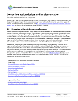 Corrective Action Design and Implementation