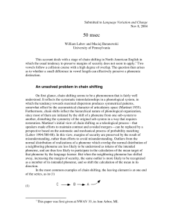 50 msec - University of Pennsylvania Department of Linguistics