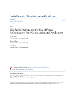 The Bush Doctrine and the Use of Force