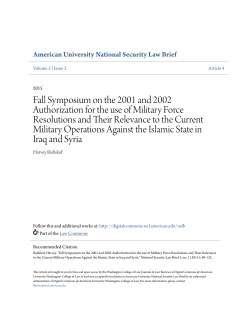 Fall Symposium on the 2001 and 2002 Authorization for the use of