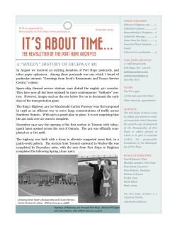 Fall 2013 - Port Hope Archives