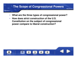 The Scope of Congressional Powers