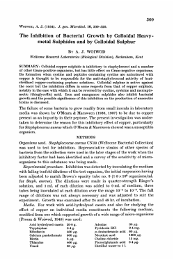 The Inhibition of Bacterial Growth by Colloidal Heavy