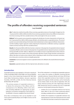 The profile of offenders receiving suspended sentences