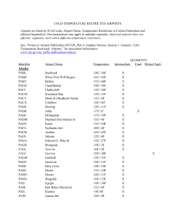 Designated Extreme Cold Weather Airports