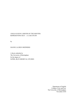 Anglo-Saxon labours of the months: representing May