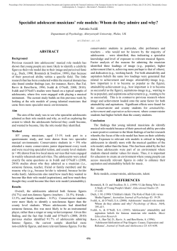 Specialist adolescent musicians` role models: Whom