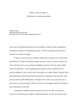 Subjects, gods and empire, or Monarchism as a theological problem