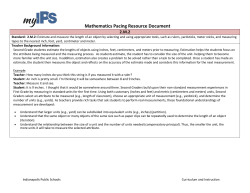 Mathematics Pacing Resource Document