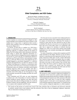 Chapter 23 - Chief Complaints and ICD Codes