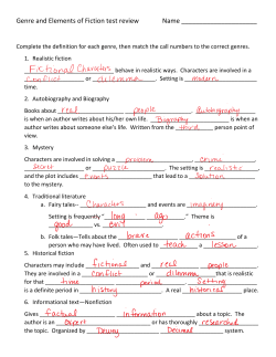 Elements of Fiction and Genres review answers