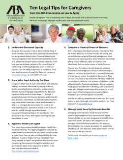 Ten Legal Tips for Caregivers